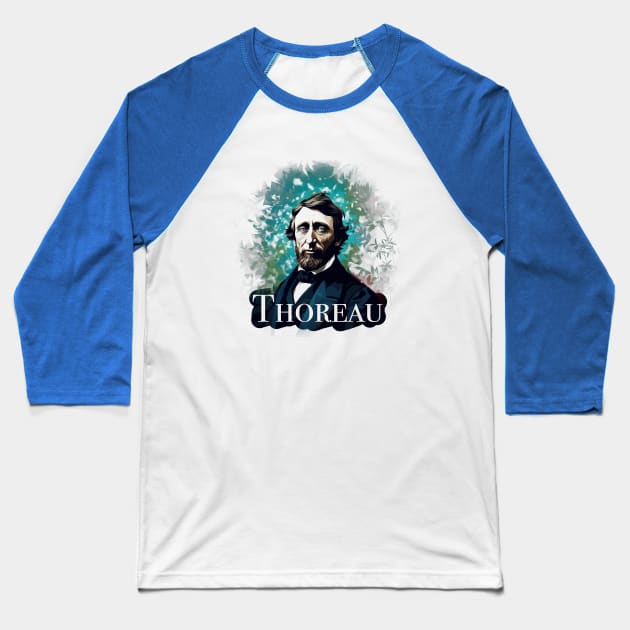 Henry David Thoreau (Light) Baseball T-Shirt by WickedAngel